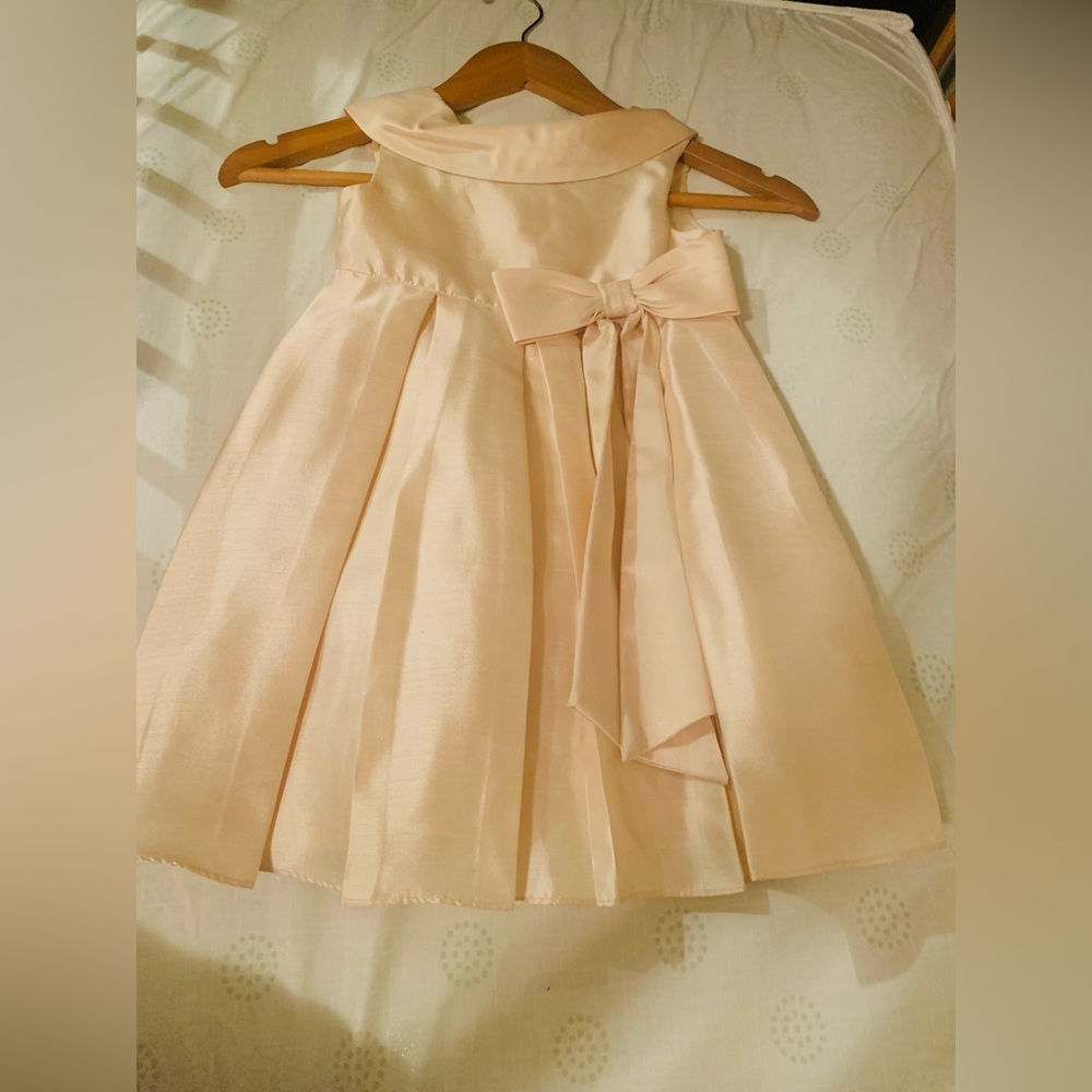 3T Girls Beige Dress Lined